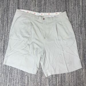 Baracuta‎ Mens Size 40 Waist Silk Chino Pleated Front Shorts Tan Khaki Pockets *